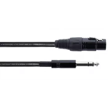 Cordial EM 3 FV XLR til 6,3 mm TRS jackkabel 3 m sort 14822
