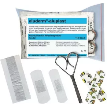 SÖHNGEN børneplasterdispenser påfyldningssæt, 115 stk., hypoallergen, børnevenlige motiver 1009924