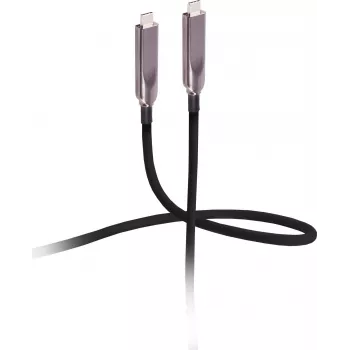 Flexline USB-C hybrid aktivt optisk kabel 12,5 m 8K 60Hz 10Gbps 60W PD TPU sort FL31-44211