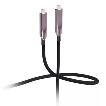 Flexline USB-C hybrid aktivt optisk kabel 12,5 m 8K 60Hz 10Gbps 60W PD TPU sort FL31-44211