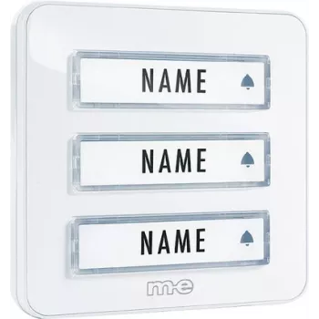 M-E MODERN-ELECTRONICS KTA-3 W Dørklokketrykpanel til 3 familier, hvid