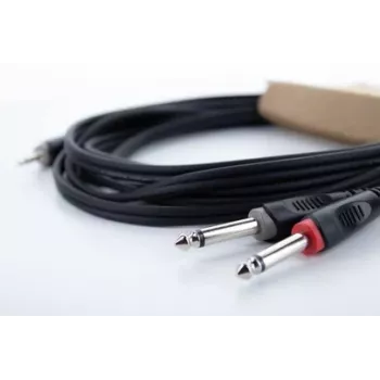 Cordial 14862 audio-Y-adapterkabel 3,5 mm stereo til 2x 6,3 mm mono PVC tvillingekabel