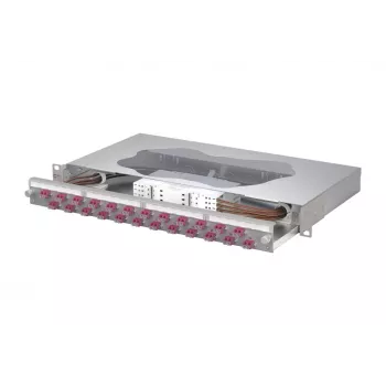METZ CONNECT splejsnings-patchpanel 24xLC-duplex OM4, 1U rackmontering, 48 fibre 1504677524-E