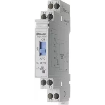 Finder 19.21.0.024 skumringskontakt med timer og tilbagemeldingskontakt, 1 CO 10 A, 24 V AC/DC
