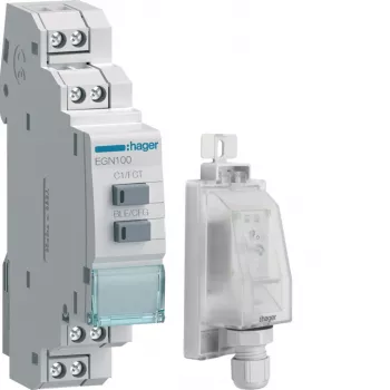 HAGER EGK100 digital ugeur med Bluetooth og DIN-skinne-montering