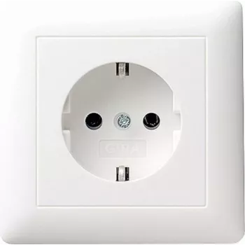 GIRA Standard 55 Schuko-stikkontakt med fuldplade, ren hvid silkematt (0440 27)