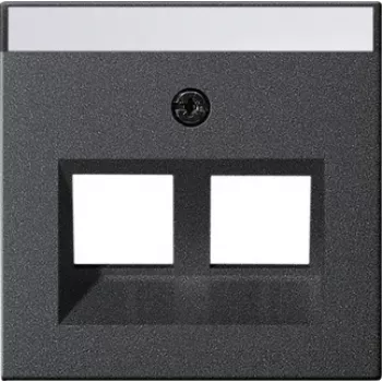 Gira System 55 dækplade til Modular Jack 30° 2-fag antracit 264028