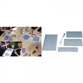 WEDO Lettering Stencil Set, 5 mm, 10 mm, 20 mm, Transparent, Plastic Case (70 12)