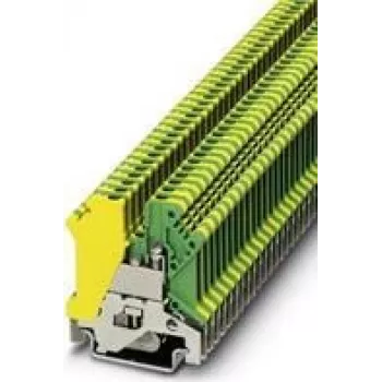 PHOENIX CONTACT USLKG 3 PE Terminal Block, Green-Yellow, Screw Connection, 2.5 mm², DIN Rail Mount 441083