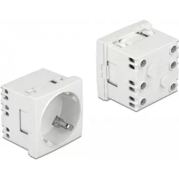 Delock Easy 45 type F stikkontakt med shutter, hvid RAL 9003, 16 A, 250 V, 10-pak 81324