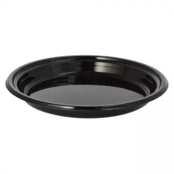PAPSTAR Genanvendelig menutallerken, udelt, Ø 22 cm, højde 2,6 cm, polypropylen, sort, 12 stk (96558)
