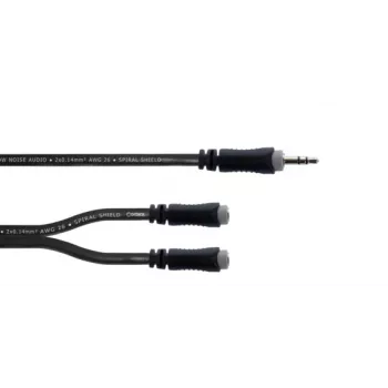 Cordial 14883 3,5 mm stereo-Y-adapterkabel, 1x jackstik til 2x jackbøsning, 0,3 m, sort