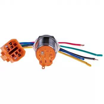 JOY-IT BUTTON22A-M-RD Trykknap (sluttekontakt), 22 mm, rød, 250 V AC, 3 A, 1 NO, IP67, IK10