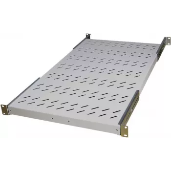 IT-BUDGET 19 inch fast rackhylde / enhedshylde, 150 kg bæreevne, 750 mm dybde, lysegrå 90ITB19FBX750G