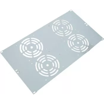 IT-BUDGET 19 inch 6U ventilationspanel til 4 blæsere 120x120 mm lysegrå 90ITBSRK19XNOFAN4G