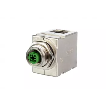 METZ MWN911A115 M12 A-kodet 4-polet sensor/aktuator indbygningsstik, panelgennemføring, stik til bøsning, IP67