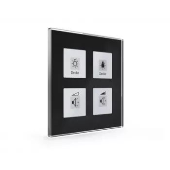 MDT BE-GT04S.01 glas trykknap Plus 4-fach sort
