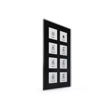 MDT BE-GT08S.01 glas-trykknap Plus 8-delt sort
