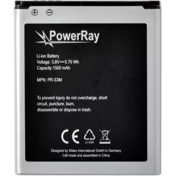 PowerRay batteri PR-S3M til Samsung Galaxy S3 Mini, 1500 mAh, bulk