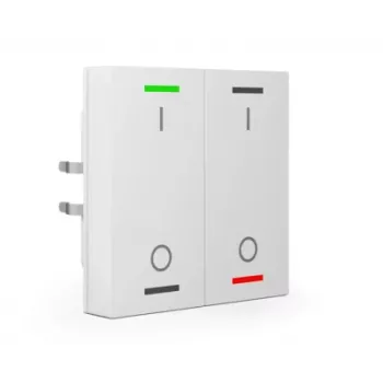 MDT BE-TAL55T2.B1 KNX trykkontakt 2-faset med RGBW-baggrundsbelysning og temperatursensor, ren hvid glans