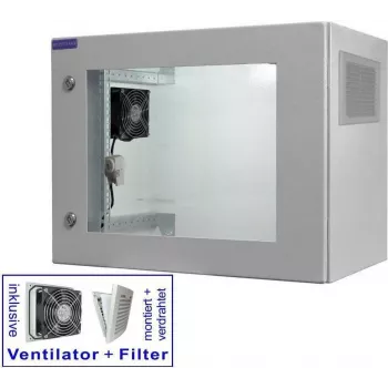 RESISTER PRO Aktiv 19 inch netværksskab, IP54/55, Glasdør, 9U, 600x400 mm, lysegrå 99RRA19WV94GG