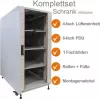 IT-BUDGET 19 inch netværksskab SRK komplet sæt - 18U - 600x600 mm - glas-/ståldør - 4 aktive blæsere - PDU - hylder - flatpack - lysegrå 90ITB19SRK1866GG