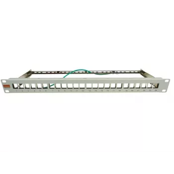 IT-BUDGET 19 inch 24-port keystone patchpanel, 1U, ubestykket, lysegrå 90ITBMT24PORTG