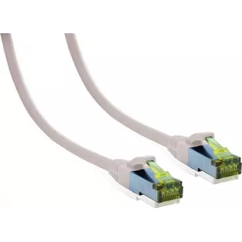 IT-BUDGET Premium massiv kobber-patchkabel Cat.6A med Cat.7 råkkabel 600 MHz halogenfri PoE+ 10Gbps hvid 3m 90ITB6A7PK3W