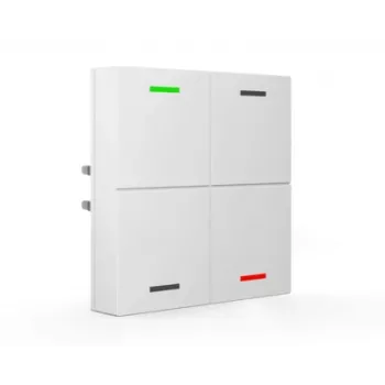 MDT BE-TAL63T4.01 KNX glas-tastsensor 4-kanal med RGBW-status-LED'er, temperatur-, nærheds- og lysstyrkesensorer, studio hvid glans