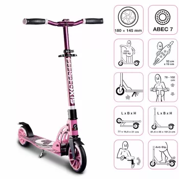 MUUWMI Six Degrees aluminium løbehjul 180/145 mm pink