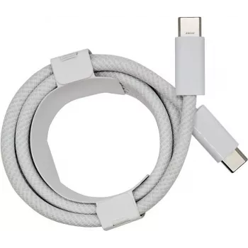 PowerRay USB-C til USB-C 240W nylonflettet kabel, 2m, hvid, bulk 4260357351163
