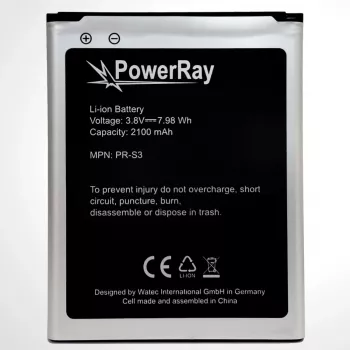 PowerRay batteri PR-S3 til Samsung Galaxy S3, 2100 mAh, bulk