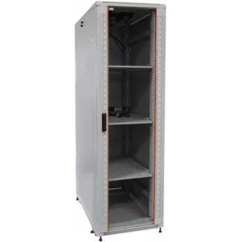 IT-BUDGET 19 inch Server Cabinet SRK Complete Set, 42U, 600x1000 mm, Glass/Steel Door, 4 Active Fans, PDU, Shelves, Assembled, Light Grey 99ITB19SRK42610GGM