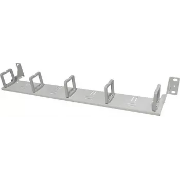 IT-BUDGET 19 inch 1U kabelstyringspanel med 5 frontforskudte horisontale kabelløkker, lysegrå 90ITBKMAKB1HEG