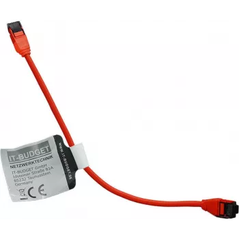 IT-BUDGET Premium Slim Cat8.1 S/FTP patchkabel, 0,25 m, rød, 40 Gbps, halogenfri 90ITBSLIM81PK025R