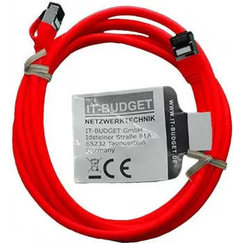 IT-BUDGET Full Copper Premium patchkabel – Slim AWG 28 – Cat.8.1 – 2000 MHz – halogenfri – PoE+ – 40 Gbit – rød – 3 m (90ITBSLIM81PK3R)