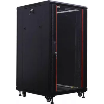 IT-BUDGET 19 inch netværksskab SRK - 18U - 600x800 mm - glas-/ståldør - flatpack - sort (90ITB19SRK1868GSN)