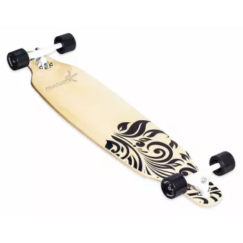 MUUWMI AU 559 Longboard skateboard, 8-lags ahorn deck, ABEC 7 kuglelejer, 70 mm hjul, træ