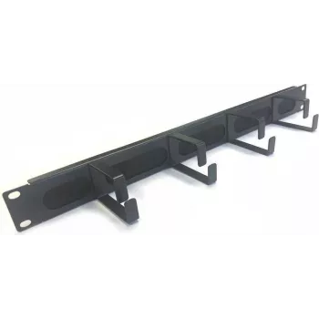 IT-BUDGET 19 inch kabelstyringsbørstepanel 1U med 4 metal-kabelclips 44x70 mm sort 90ITBKDFPMB1HES