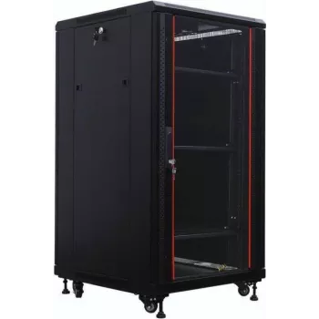 IT-BUDGET 19 inch netværksskab SRK - 22U - 600x800 mm - glas-/ståldør - flatpack - sort (90ITB19SRK2268GSN)