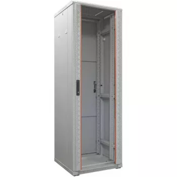 IT-BUDGET 19 inch netværksskab SRK, 38U, 600x600 mm, glasdør for, ståldør bag, flatpack, lysegrå 90ITB19SRK3866GGN