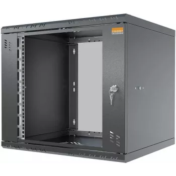 IT-BUDGET 19 inch vægskab TAUNUS 9U 450 mm dybde glasdør aflåselig sort (90ITB19945GS)
