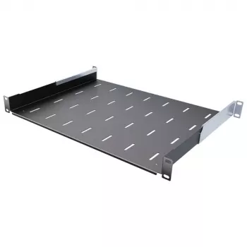 IT-BUDGET 19 inch rack-hylde / enhedshylde - 40 kg belastning - 350 mm dybde - dybdevariabel montering - sort (90ITB19FB350S)