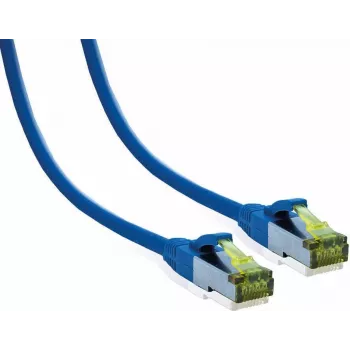 IT-BUDGET premium patchkabel Cat.6A med Cat.7 rå kabel, 600 MHz, halogenfri, PoE+, 10Gbit, blå, 2 m (90ITB6A7PK2B)