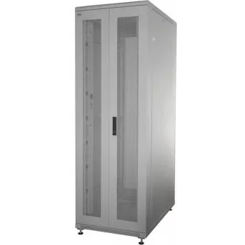 IT-BUDGET 19 inch serverrack SRK - 42U - 600x1000 mm - perforerede dobbeltdøre for og bag - flatpack - lysegrå (90ITB19SRK42610DTGN)