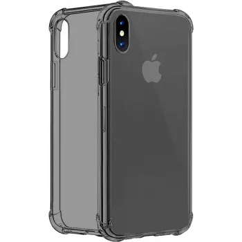 CYOO Four Corners silikonecover til Apple iPhone XS Max - transparent/sort