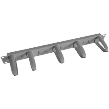 IT-BUDGET 19 inch 1U kabelstyringspanel med 5 drejelige plastkabelholdere, lysegrå 90ITBKFP1HEG