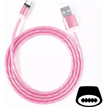 CYOO Flow Light USB-C-kabel 1m Pink med lysende LED-flow-effekt CY120984