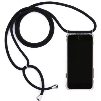 CYOO Necklace Case+ mobilkæde til Samsung Galaxy S10e – sort silikone med lanyard (CY121018)