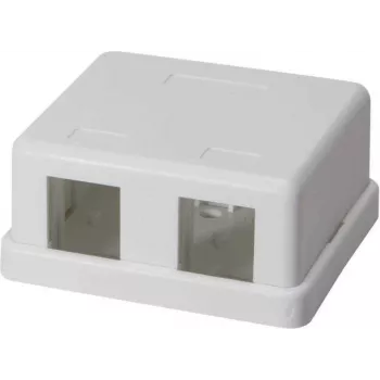 IT-BUDGET Surface-Mount Data Outlet Housing for 2 x RJ45 Keystone Modules - White 90ITBAKPG2P